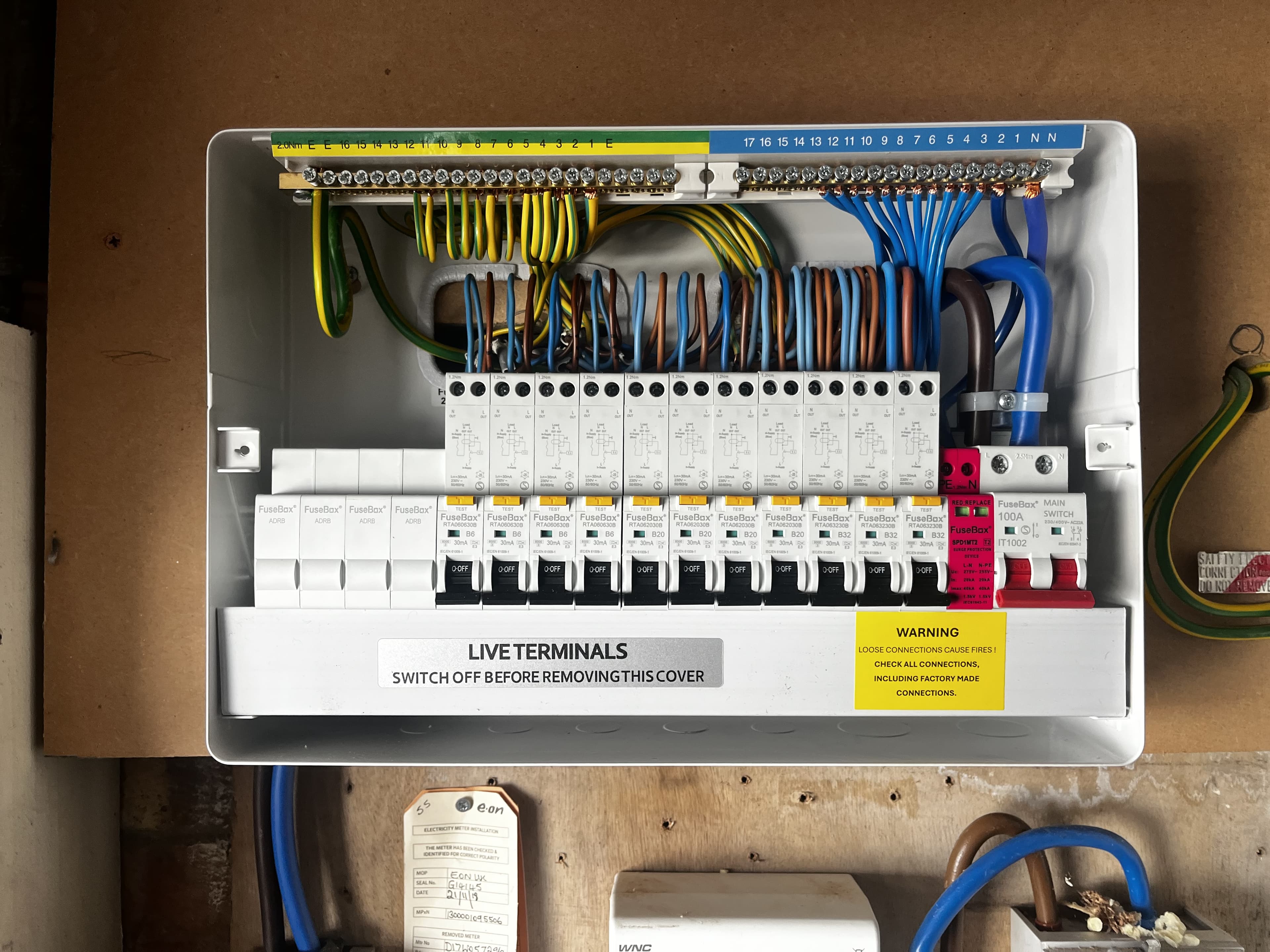 New FuseBox consumer unit upgrade with surge protection, every circuit neatly wired and labelled